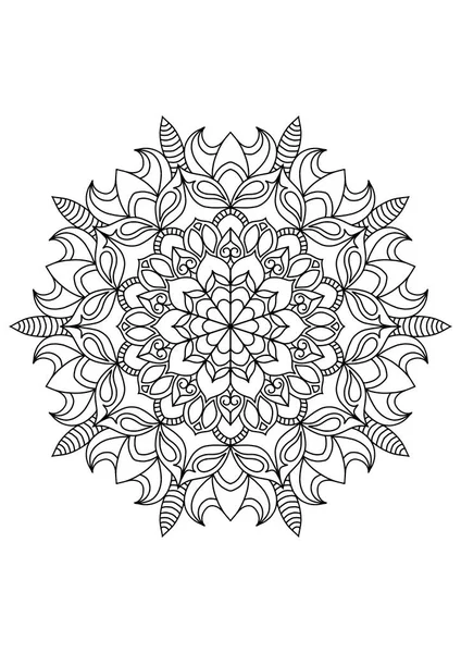 Mandala modèle Coloriage livre Art conception de papier peint, motif de tuiles, carte de vœux, autocollant, dentelle et tatouage. décoration d'intérieur. ornement de cercle oriental ethnique. — Photo