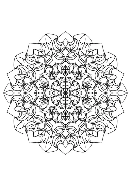 Mandala vzor Omalovánky Umělecké tapety design, dlaždice vzor, přání, samolepka, krajky a tetování. dekorace pro design interiéru. etnický ornament orientálního kruhu. — Stock fotografie