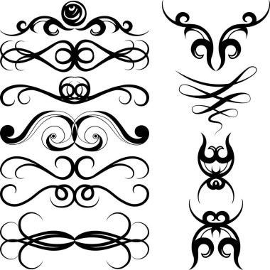 A collection of elegant hand-drawn calligraphic vignettes.