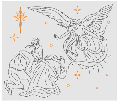 Kartpostallar ya da Noel tasarımları için İncil 'den unsurlar. Kartpostallar, desenler ve Noel tasarımları için uygun.