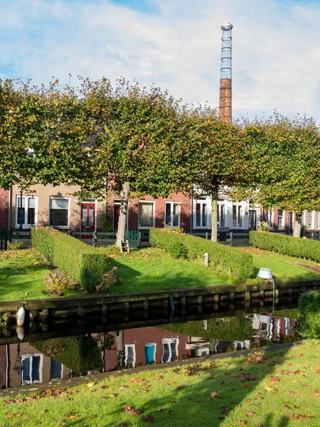 Ijlst Hollandia Oct 2017 Vízparti Kertes Házak Sora Eegracht Csatornán — Stock Fotó