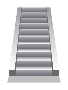 gerçekçi merdiven ön görünümü, beyaz arkaplanda izole edilmiş sütun vektör şablonu için beyaz adımlar, beyaz arkaplanda izole edilmiş merdiven resimleri.