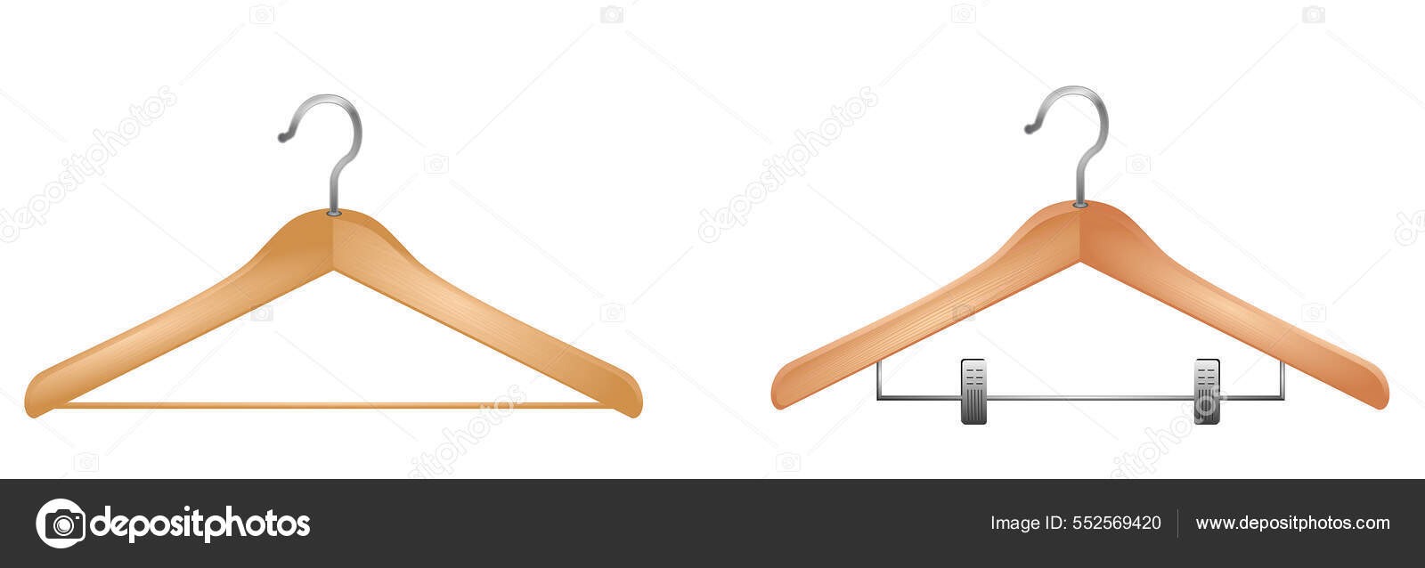 Realistic Wooden Clothes Hangers Classic Modern Clothes Hangers Made