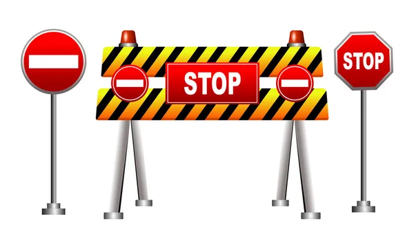 Stop Voer Geen Teken Pictogram Illustratie Set Van Het Verkeer — Stockvector