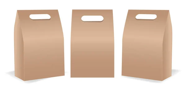 Stock Vector Paper Food Box Packaging Mockup Brown Color Food — Vector de stock