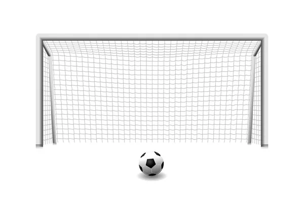 Realistic Black White Soccer Gate Icon Sport Soccer Goal Net — Stock Vector