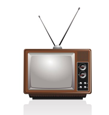 Eski antika televizyon ve anten örnekleri. Eski antika televizyon. Çizgi film formunda eski televizyon.