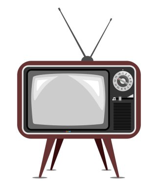 Eski antika televizyon ve anten örnekleri. Eski antika televizyon. Çizgi film formunda eski televizyon.