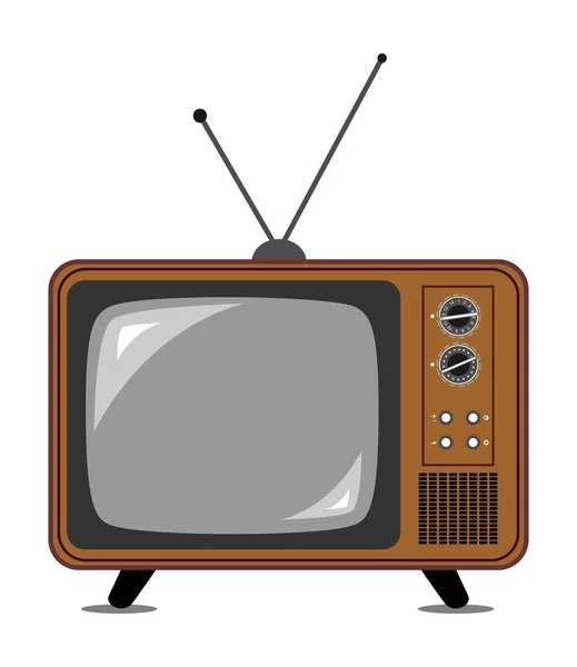 텔레비전 안테나를 수있다 텔레비전 시대의 텔레비전 — 스톡 벡터