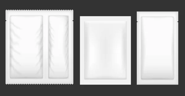 Blank Foil Plastic Bag Packaging Plastic Foil Bag Branding Chips — Stok Vektör