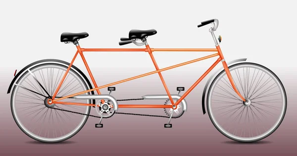 Stock Vector Sketch Tandem Bicycle Ride Together Vintage Tandem Bicycle — Stockvektor
