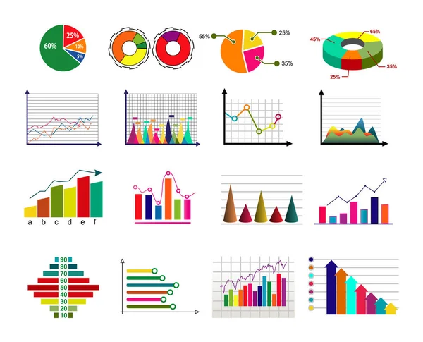 Statistic Diagram Chart Colorful Diagram Chart Graph Elements Vector Business — Stockvektor