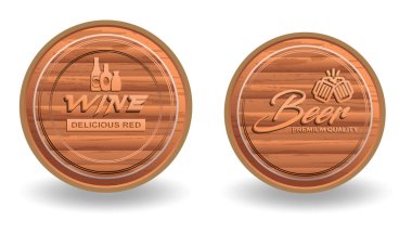  wooden barrels wine and whiskey isolated.