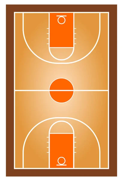 Terrain Basket Bois Réaliste — Image vectorielle