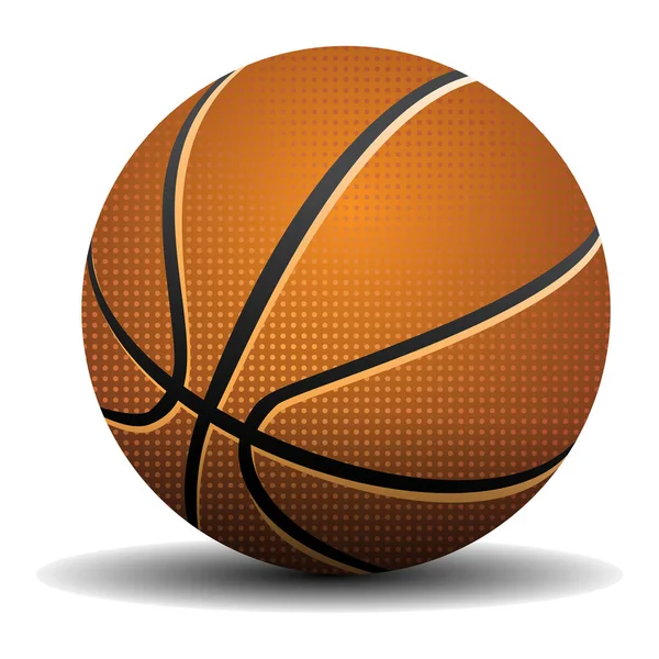 Boule Basket Réaliste Avec Filet Isolé — Image vectorielle