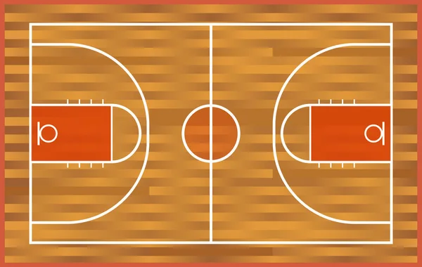 Terrain Basket Bois Réaliste — Image vectorielle