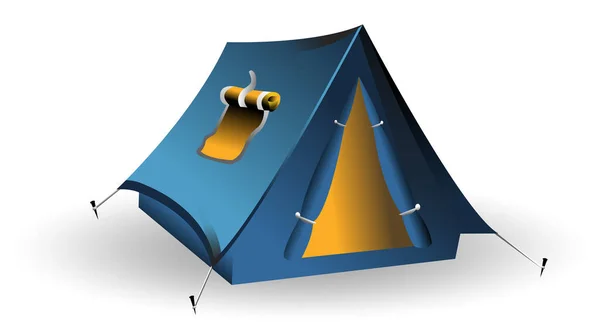 Tente Camping Pour Les Voyages Les Vacances Été — Image vectorielle