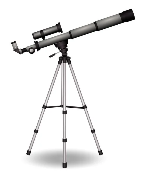 白い背景に隔離された現実的な望遠鏡 — ストックベクタ
