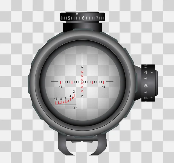 Mira Sniper Realista Vista Zoom Isolado —  Vetores de Stock