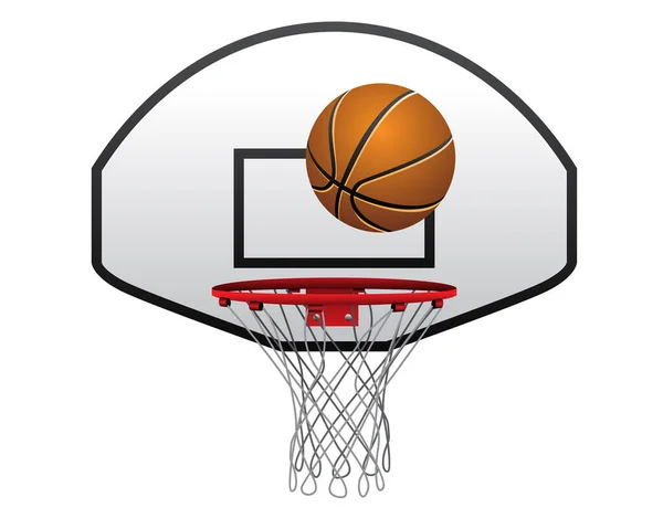 Realistic Basket Ball Net Isolated Basketball Hoop — Stock Vector