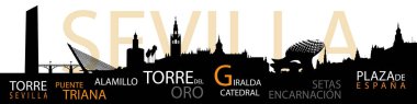 Seville şehrinin ana anıtları Torre del Oro, Giralda, Plaza de Espaa, Triana Köprüsü...