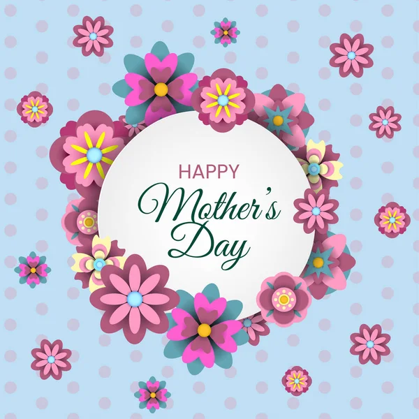Anneler Günün Kutlu Olsun Kağıt Çiçekli Şık Reklam Afişi Mesaj — Stok Vektör