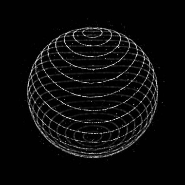 Soyut 3D küre. Bilim ve teknolojinin modern bir unsuru. Küresel dijital bağlantılar. 3B görüntüleme.
