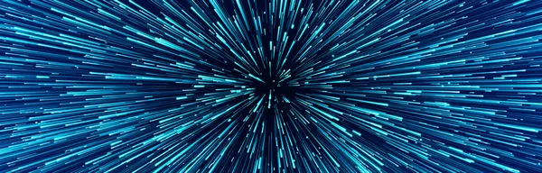 Soyut veri akış alanı. Işık ışınları. Patlama etkisi. Bilim kurgu hareketi duvar kağıdı. 3B görüntüleme.