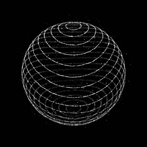 抽象3次元球面 科学技術の近代的な要素 世界的なデジタル接続 3Dレンダリング — ストック写真