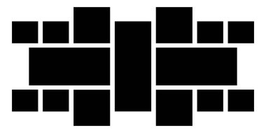 15 bölümlük boş fotoğraf kolajı şablonu. Fotoğraf için çerçeveler. Kolaj konsepti. Vektör İllüstrasyonu.