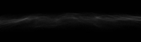 Welle Von Teilchen Digitaler Wellenhintergrund Abstrakter Technologischer Hintergrund Visualisierung Von — Stockvektor
