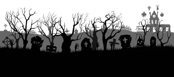 Buon Halloween Banner Sfondo Bianco Concetto Halloween Biglietti Auguri Composizione — Vettoriale Stock