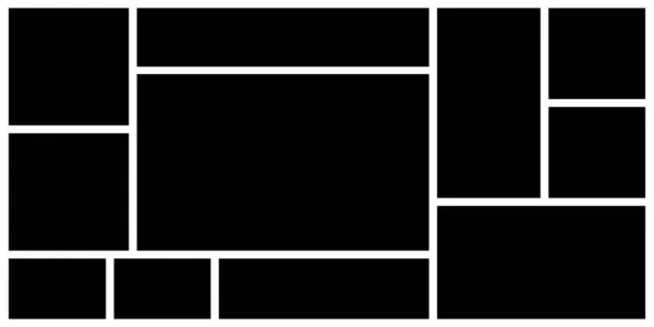 Boş fotoğraf kolajı şablonu. Fotoğraf için çerçeveler. Kolaj konsepti. Vektör İllüstrasyonu.