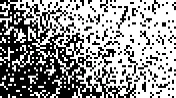 Black White Random Pixels Pattern Shuffled Pixels Texture Background Classic — Stock Vector