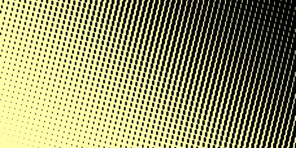 Gradiente Puntos Negros Medio Tono Sobre Fondo Amarillo Textura Pop — Vector de stock