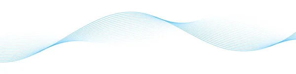 Абстрактна блакитна гладка хвиля на білому тлі. Динамічна звукова хвиля. Елемент дизайну. Векторні ілюстрації . — стоковий вектор