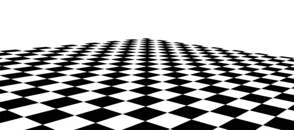 Boden perspektivisch mit Schachbrettstruktur. Leeres Schachbrett. Vektorillustration. — Stockvektor