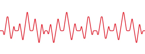 Cardiograma Vermelho Sobre Fundo Branco Pulso Cardíaco Símbolo Cardio Ilustração —  Vetores de Stock