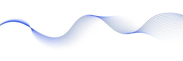 Abstrakte Blaue Glatte Welle Auf Weißem Hintergrund Dynamische Schallwelle Gestaltungselement — Stockvektor