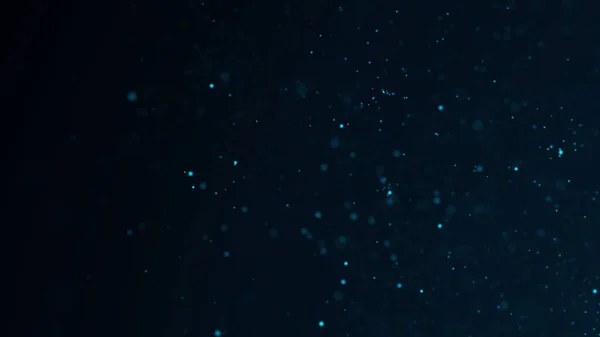 Staubpartikel Glühen Energiefluss Auf Blauem Hintergrund Abstrakter Hintergrund Von Teilchen — Stockfoto