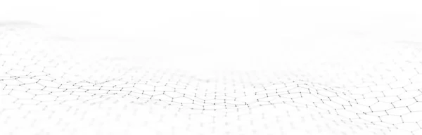 Geleceğin beyaz altıgen dinamik dalgası. Gelecekçi bal peteği konsepti. Dijital teknoloji web akışı. Büyük veri görselleştirmesi. 3B görüntüleme.