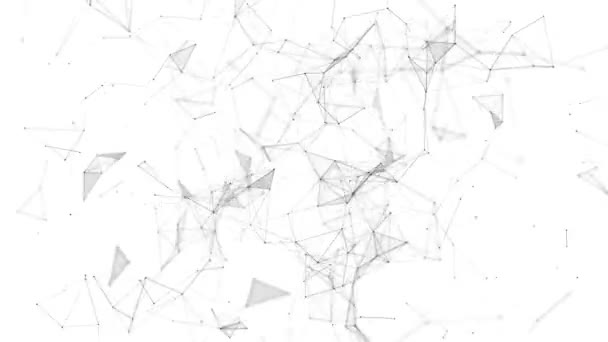 Анотація Геометричного Фону Сполучними Точками Лініями Абстрактний Білий Цифровий Фон — стокове відео