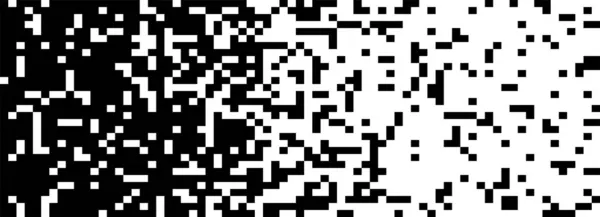 Black White Random Pixels Pattern Shuffled Pixels Texture Background Classic — Stock Vector