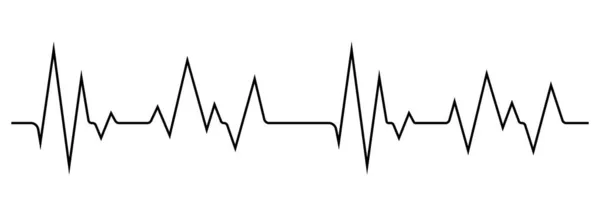 Cardiogramma Fondo Bianco Battito Cardiaco Simbolo Cardio Illustrazione Vettoriale — Vettoriale Stock