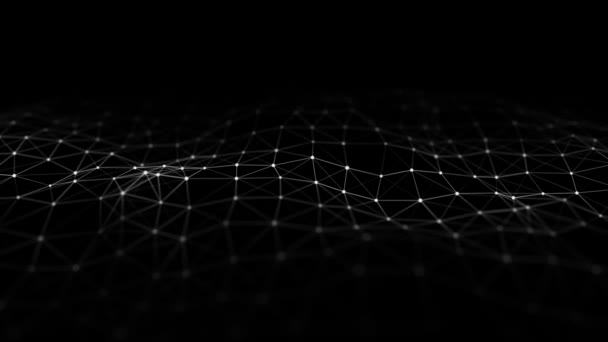 Technologische Welle Von Punkten Und Linien Technologie Hintergrundkonzept Netzwerkverbindungen Visualisierungen — Stockvideo