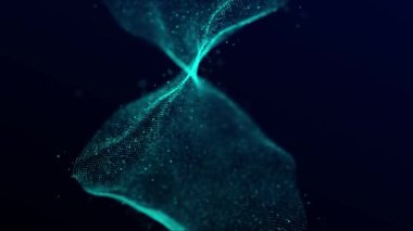 Dinamik ses dalgası. Mavi enerji akışı konsepti. Siber uzay geçmişi. 3B görüntüleme.