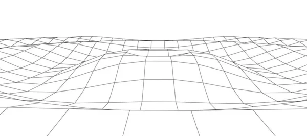 Wireframe welligen Landschaft Hintergrund. 3D-Gittertechnologie Illustration Landschaft. Netzwerkverbindungsstruktur. Vektorillustration. — Stockvektor