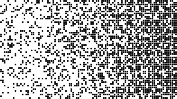 Black and White Random Pixels Pattern. Shuffled pixels texture background. Classic Pixel Art. Vector Illustration. — Stock Vector