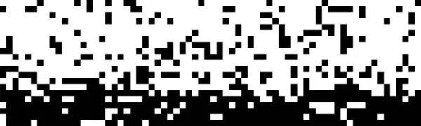 Zwart Met Wit Willekeurige Pixels Patroon Verschoven Pixels Textuur Achtergrond — Stockvector
