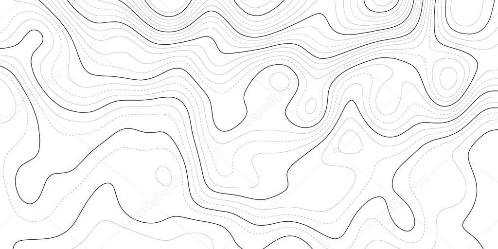 Topographic map background. Geographic line map with elevation assignments. Contour background geographic grid. Vector illustration.